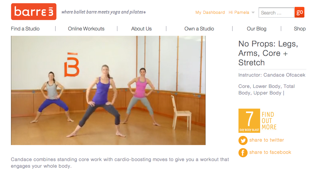 Barre3 online classes sale